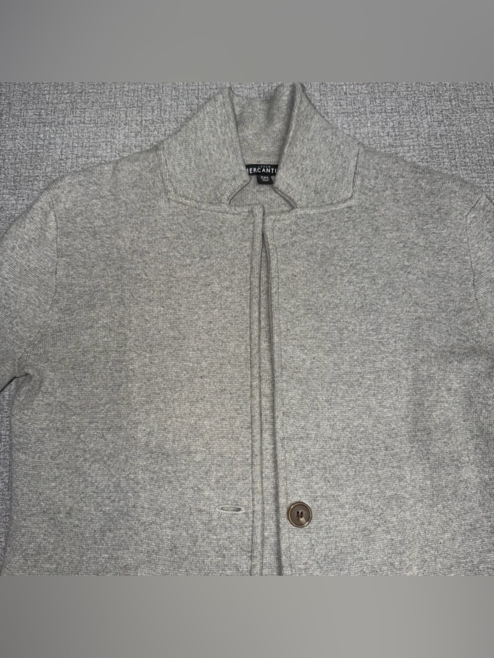 J. Crew Mercantile Gray Cotton Sweater Blazer Blazerette - Picture 5 of 11